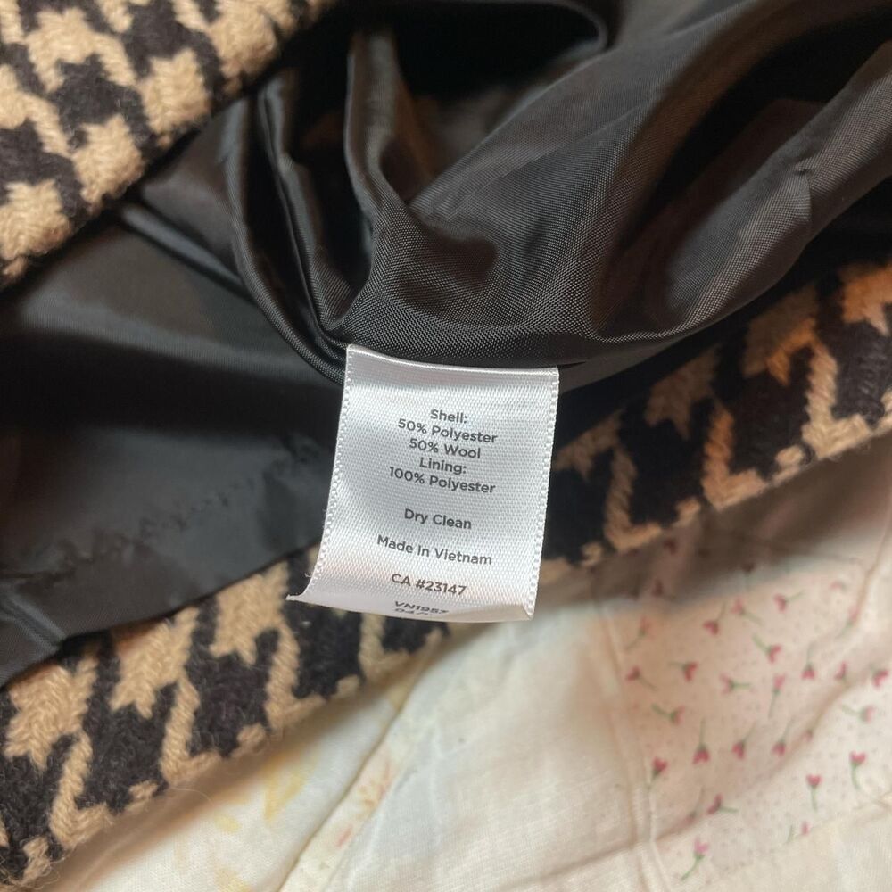 talbots fall brown and tan houndstooth wool pencil skirt size 10 nwt - Picture 5 of 8